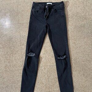 Abercrombie distressed black skinny jeans